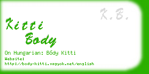 kitti body business card